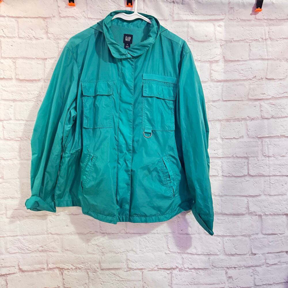 Gap Vintage Y2k Teal Anorak Windbreaker Jacket Sz XL EXCELLENT CONDITION